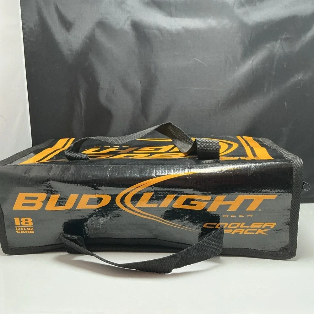 2009 Bud‎ Light Cooler Pack, Holds 18 Cans - Black w/ Yellow Text Variant HTF